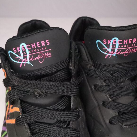 Skechers Black Rainbow Sneakers Women's Size 9 Hearts Love Multicolor - Picture 10 of 11